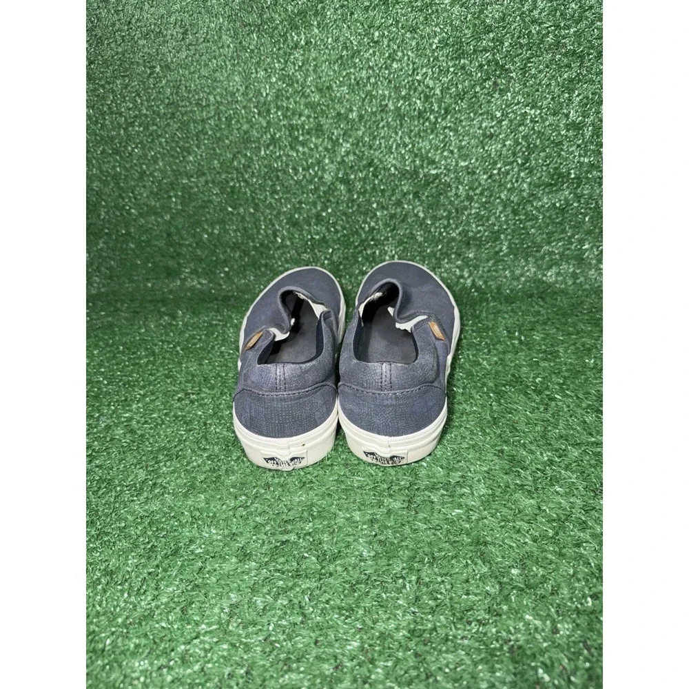 VANS Classic Slip-On Womens Size 8 Blue White Checkerboard Sneakers Shoes